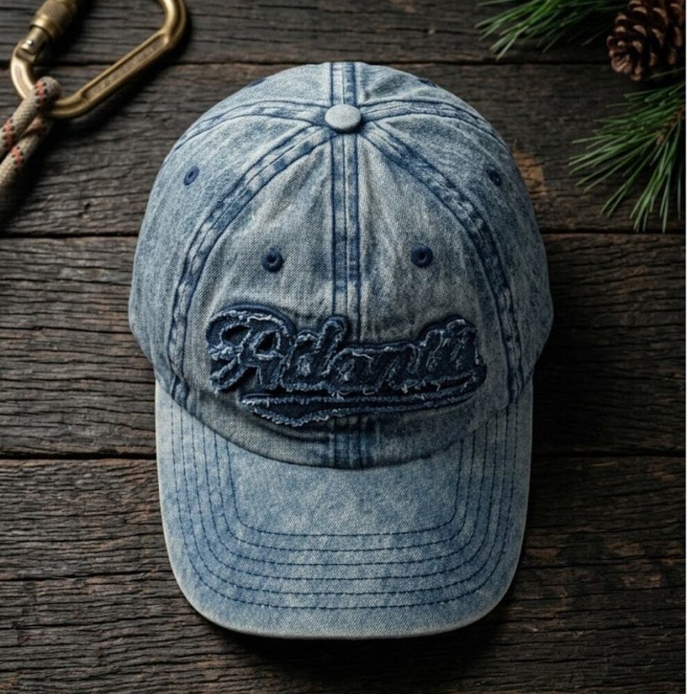 Atlantis Paradise Island Bahamas Denim Hat Baseball Cap Distressed Embroidered